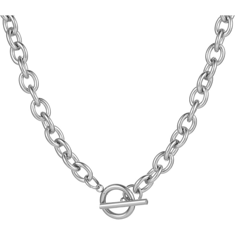🆕 Women White Pendant Toggle Necklace Trendy 18K Thick Cuban Curb Chain Jewelry